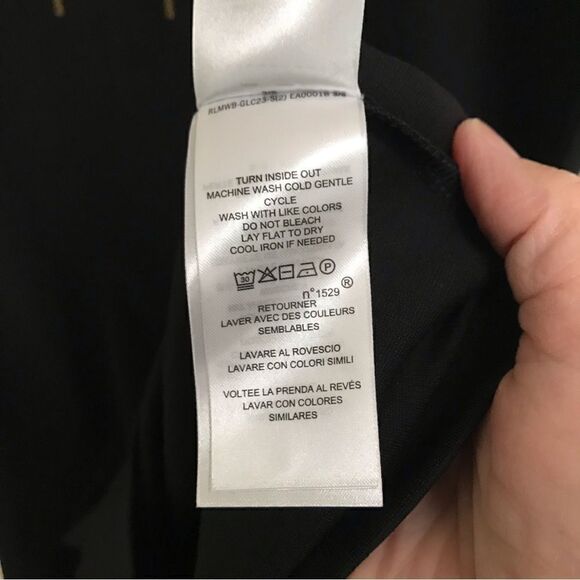 Lauren Ralph Lauren black ponte tie up short sleeve mini shift dress M - Picture 8 of 8